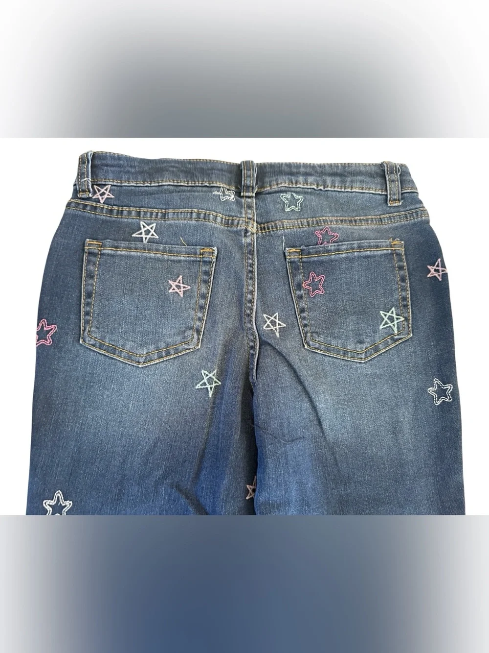 Cat & Jack Girls Skinny Jeans Size 10 NWT Star Embroidered Stretch